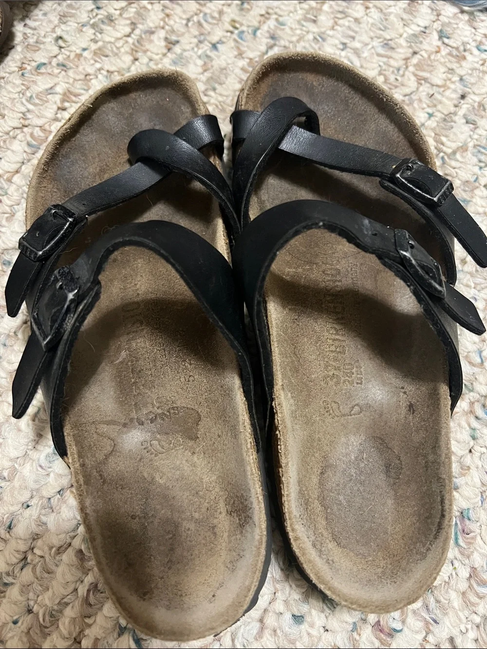 Birkenstock Black Two-Strap Sandals